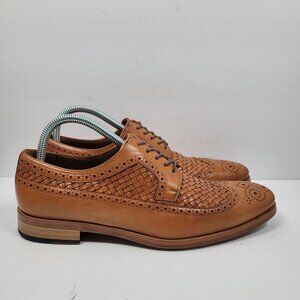 Taft Men's Brown Leather Wingtip Dress Shoes US Size 8 EU 41